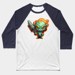 Alien with gun Baseball T-Shirt